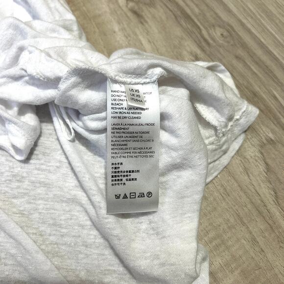 Free People Keep It Casual White Linen Blend Oversized Boho Split Tee Size XS - Picture 7 of 9